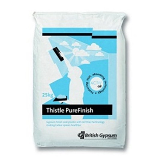 25kg British Gypsum Thistle PureFinish Plaster Contains ACTIVair